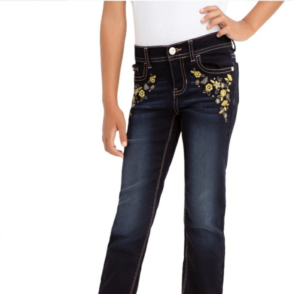 Embroidered Floral Jeans